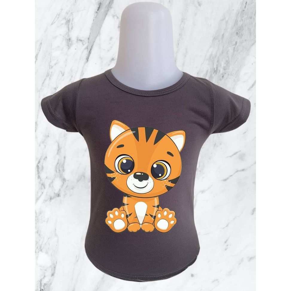 BAYAR DITEMPAT / BISA COD - GO KIDS - Baju Kaos Anak Umur 1 - 6 Tahun Motif Tiger Harimau / Baju Anak Kartun