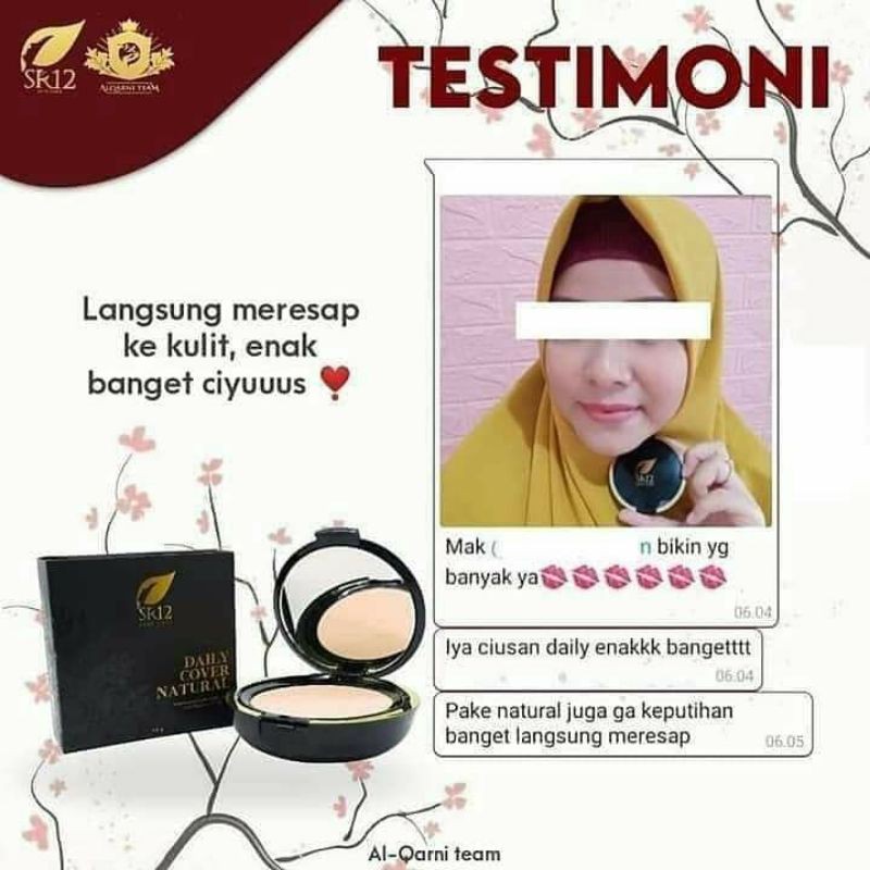 DAILY COVER NATURAL SR12 COMPACT POWDER MATTE BPOM BEDAK SR12 PENUTUP BEKAS JERAWAR FLEK HITAM