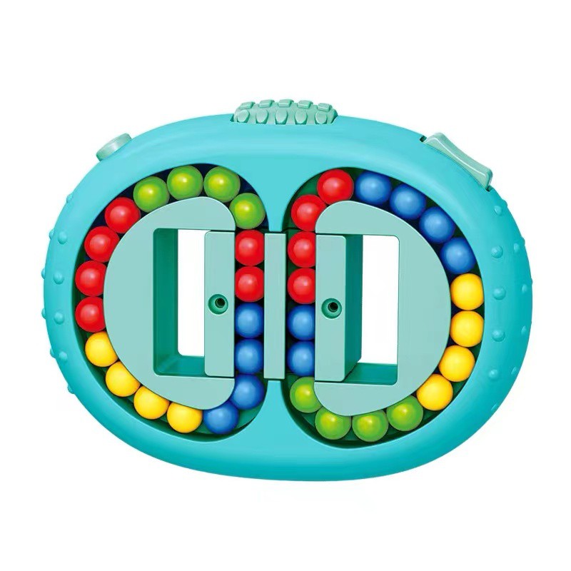 Mainan Puzzle Magic Cube Pop it Finger Spinner  Magic Bean Fidget fun-Biru