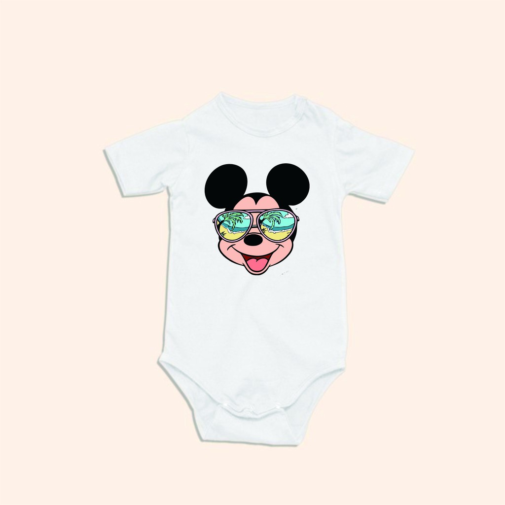 (BISA COD) Jumper Bayi /Rumper/ Bodysuit MICKEY MOUSE  Usia 0 sd 6 Bulan