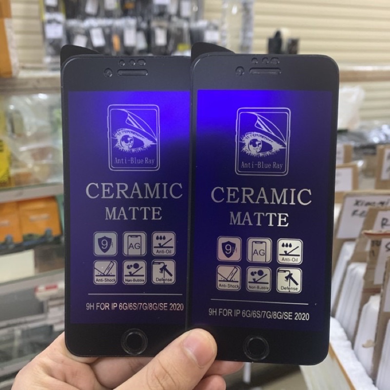 Ceramic Glass Iphone 6G 7G 8G - Matte Anti Blue Ray Screen Protector - UA