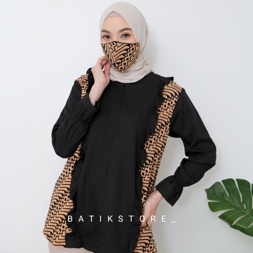 Atasan Batik Wanita Illona Black Busui 9173