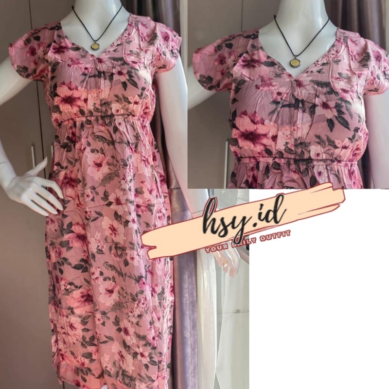 hsy.id-Daster manohara etnik kekinian/ Daster manohara rayon bali/Dress Bali-japan pink