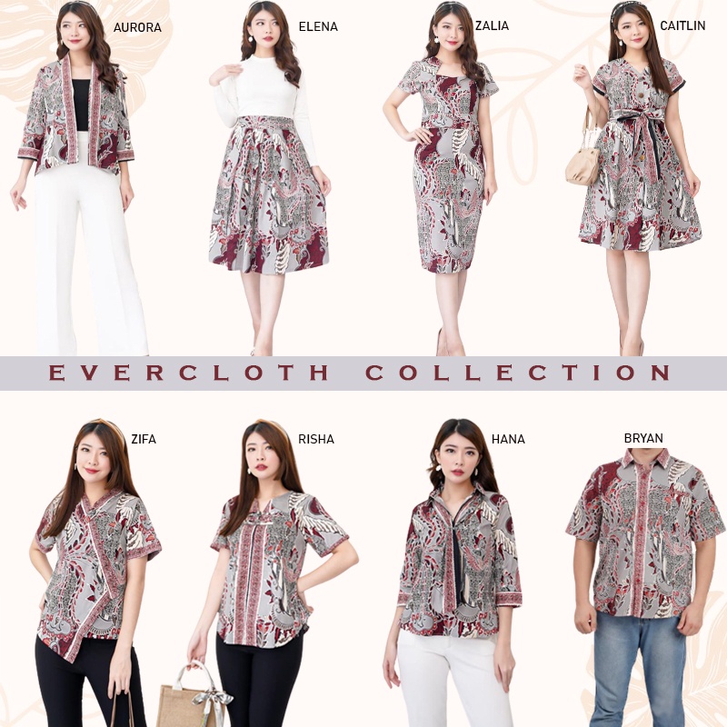 Evercloth Hana Blouse Wanita Atasan Wanita Blouse Batik Wanita Atasan