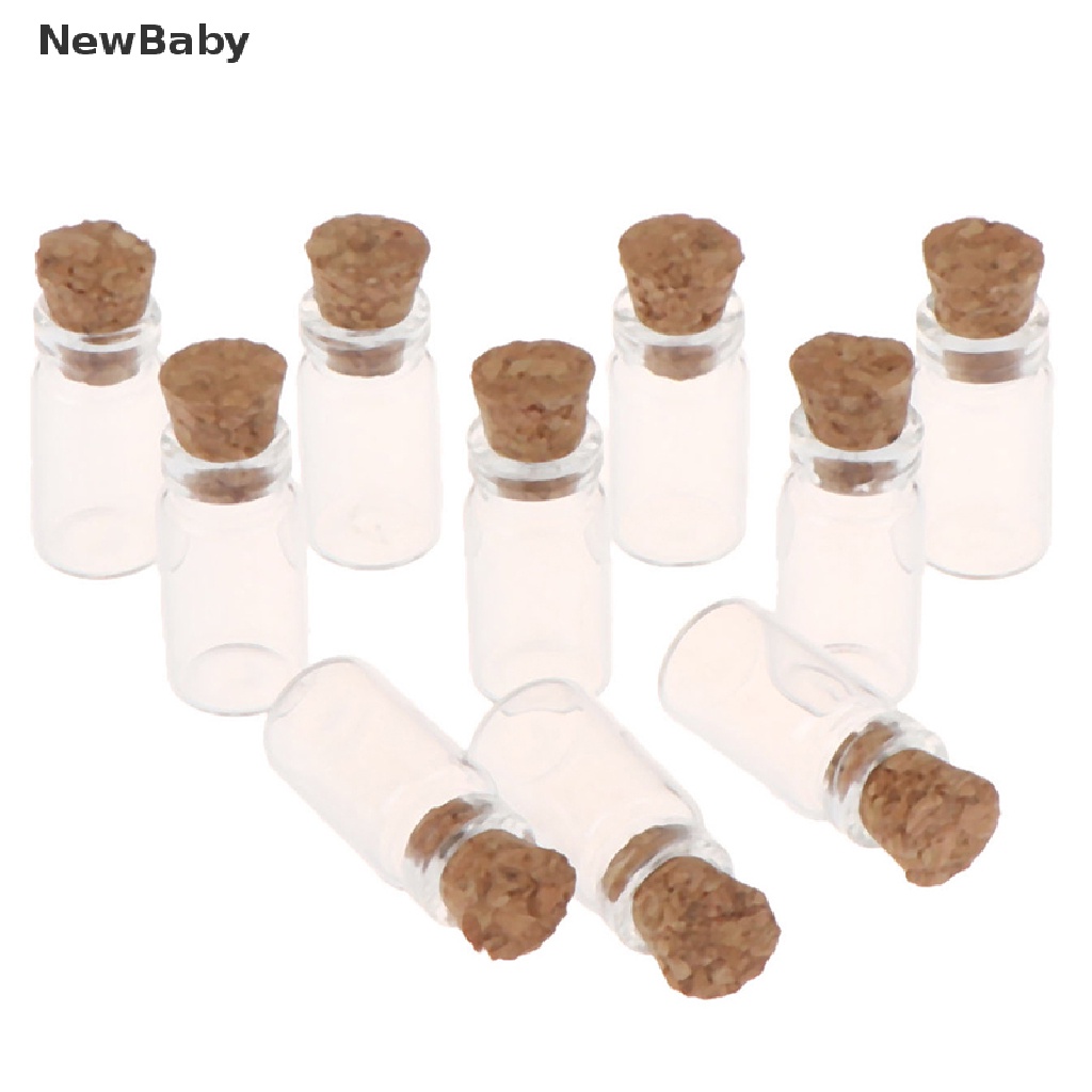 Newbaby 10Pcs / Set Mainan Miniatur Toples Kaca Skala 1: 12 Untuk Aksesoris Dapur Rumah Boneka