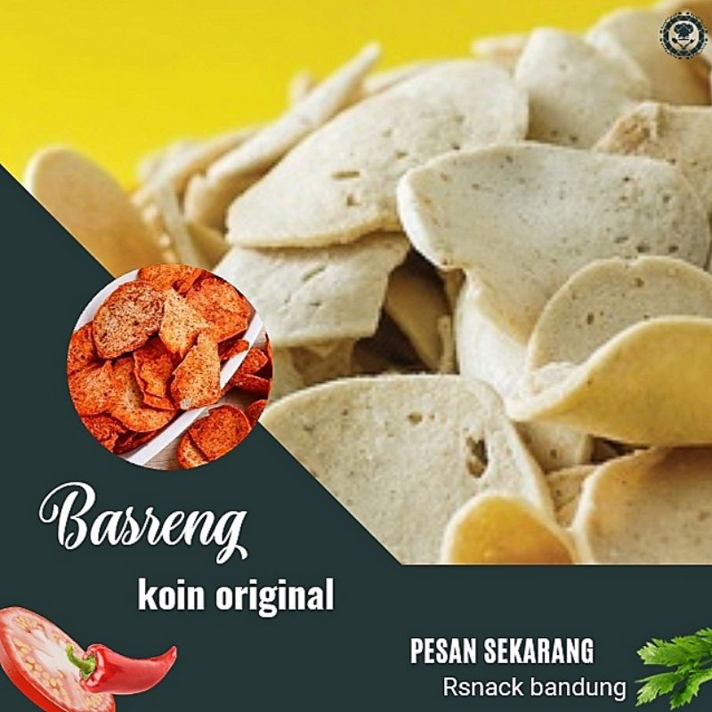 Basreng renyah baso goreng koin bandung 1kg.-original bulat