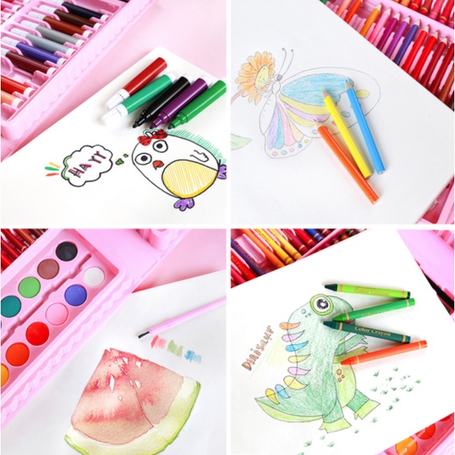 Stationary Set isi 86 Pensil Crayon Warna Cat Air / Perlengkapan Sekolah Menggambar Anak / Alat Warna