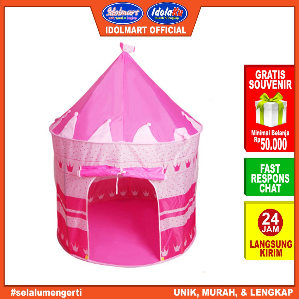 IDOLMART Tenda Bermain Anak Model Castle AN8109 Kids Portable Tent Material Polyester / Tenda Mongol Surabaya