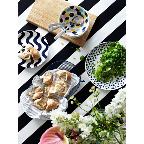 GRUPPERA Serbet putih hitam isi 6 pcs 33x33 cm