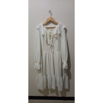 Cream Chiffon Dress by Romi Story