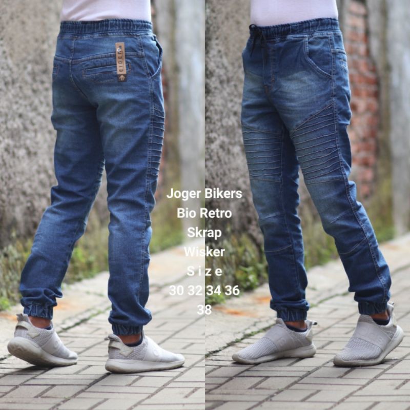celana joger jeans biker pria terkini
