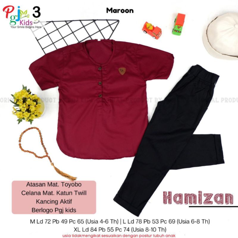 Setelan koko anak cowok toyobo celana katun twill ori pgj kids hamizan