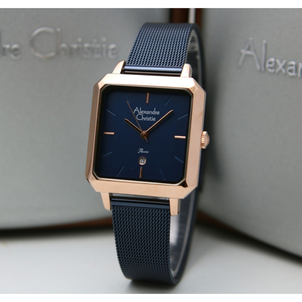 Alexandre Christie AC2911 Original Jam Tangan Wanita Biru Rose Gold