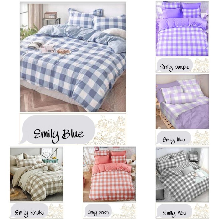 SPREI KOTAK SEPRAI HOMEMADE SEPREI MOTIF POLOS EMBOS 90,120,160,180 (2sarban+2sargul) || SEPREI ANTI