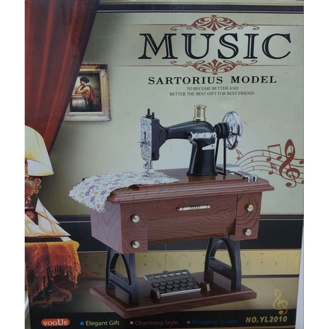 music box kotak music mesin jahit