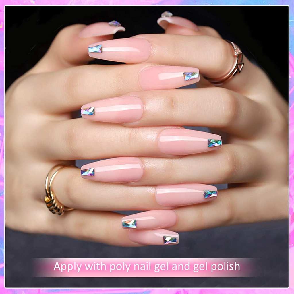 100 Pcs Kuku Palsu Extension Full Cover Bahan Akrilik Transparan Untuk Manicure