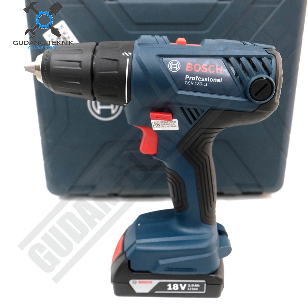 Mesin Bor Tangan CORDLESS 13mm BOSCH GSR180 18V / Mesin Bor Besi Kayu BATERAI GSR 180 - Cordless Drill Brushless GSR-180