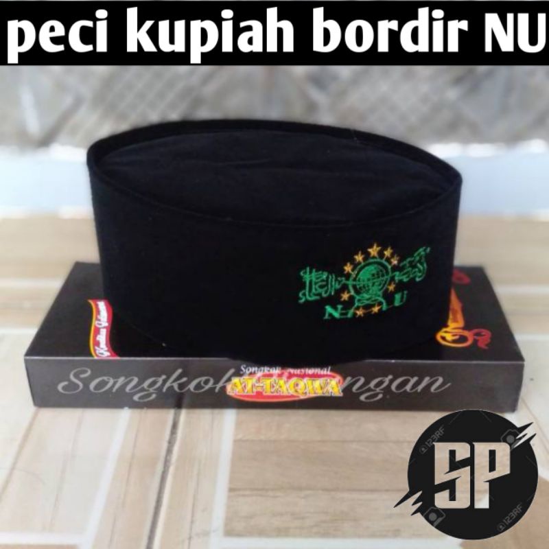 Songkok peci Bordir Logo NU peci hitam bordir nu songkok nu peci songkok kupyah nu