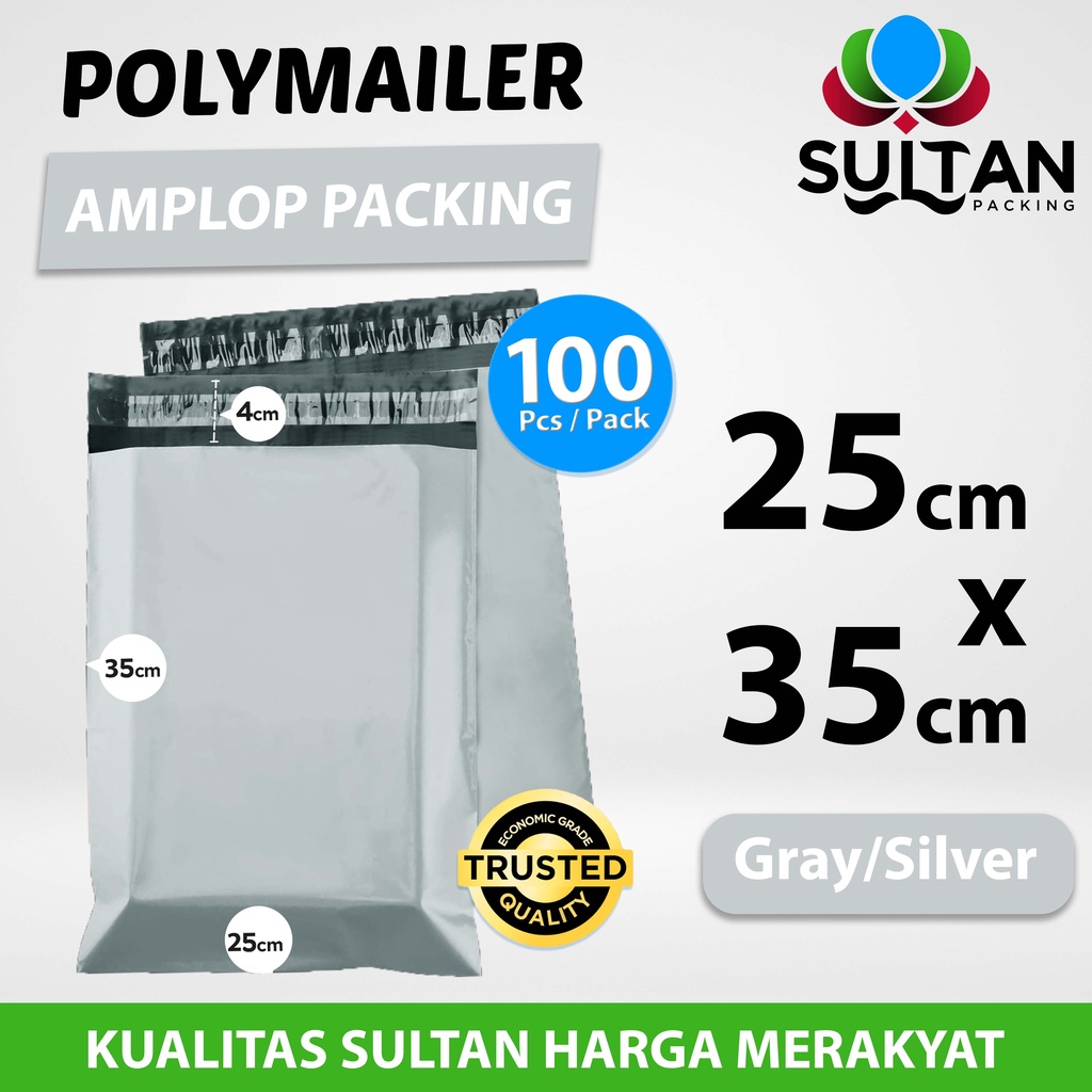 

Polymailer Pack Grey 25cm x 35cm Termurah Amplop Plastik Packing Olshop Ekonomis