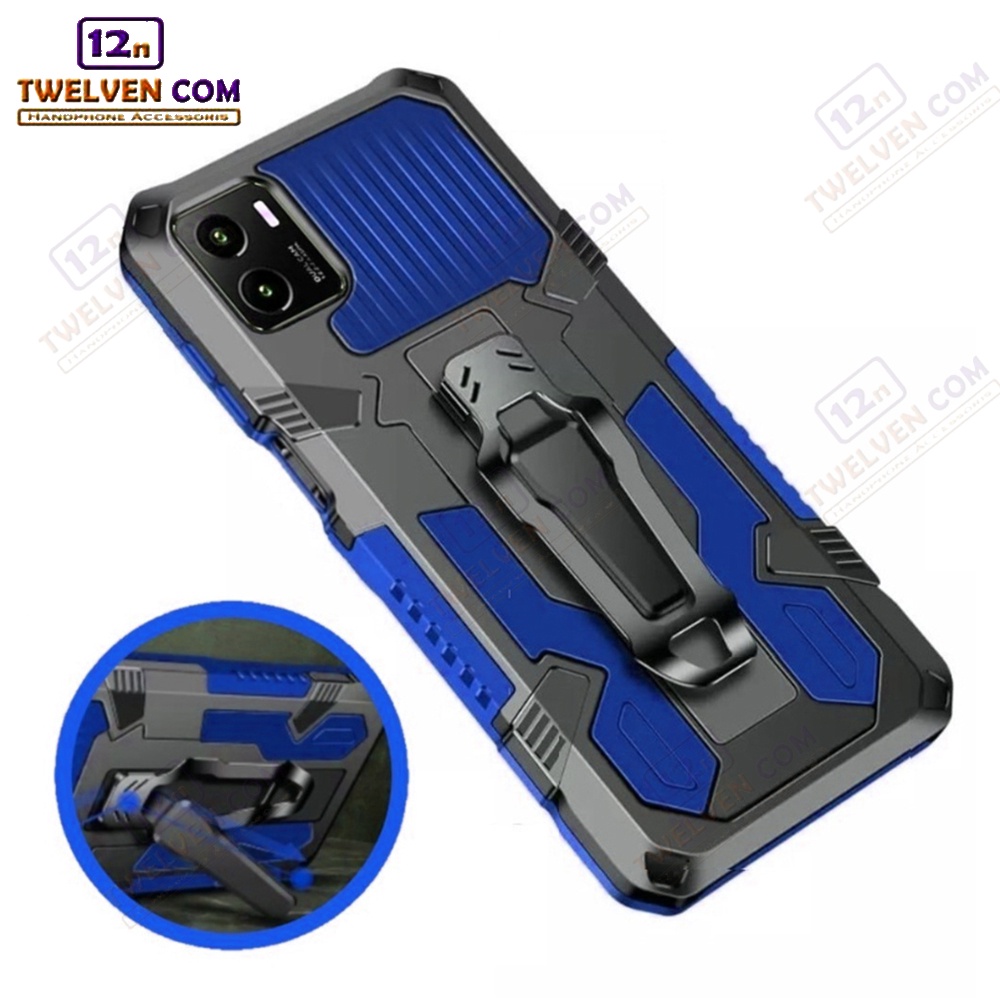 Case Shockproof Vivo Y15s Armor Hardcase Stand Clip