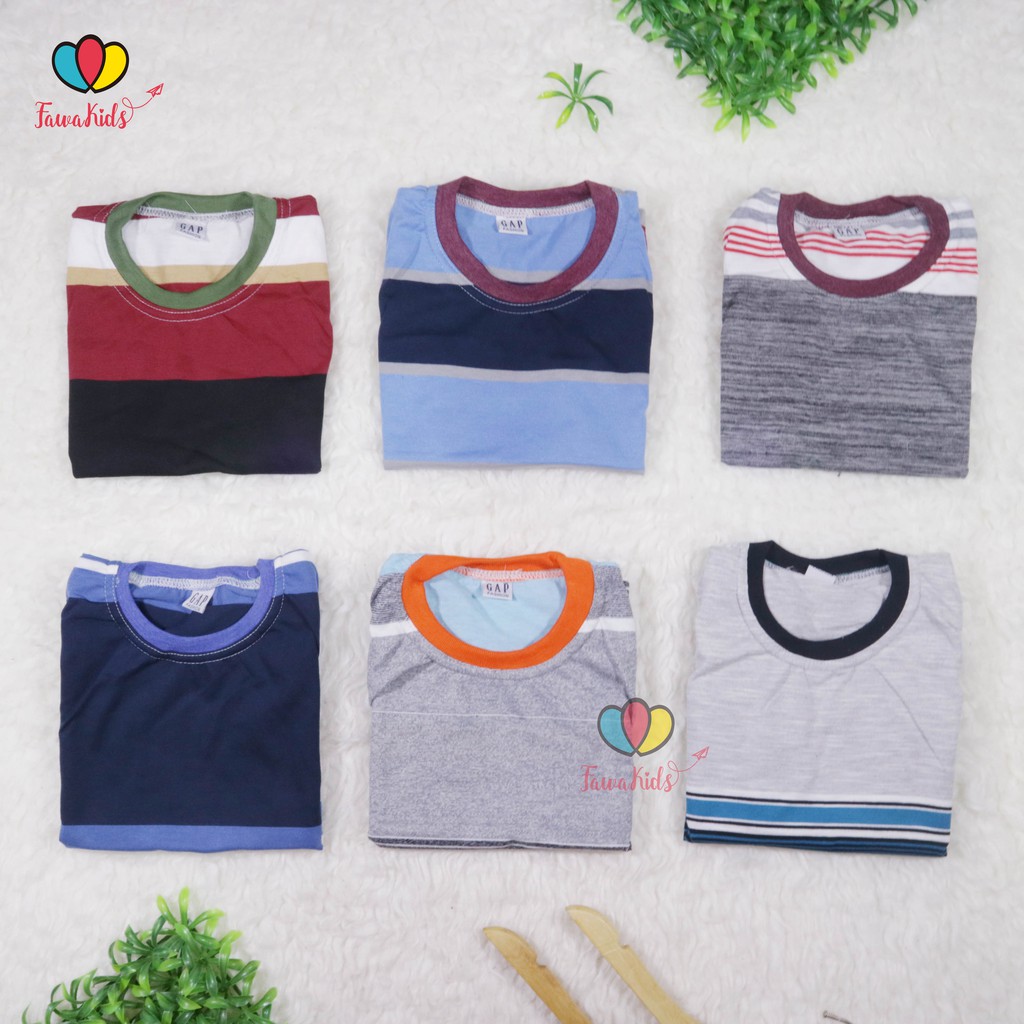 Kaos Kutung Salur uk 1-2 Tahun / Kaos Oblong Baby Kutang Anak Laki Bahan Adem Motif Stripe Murah