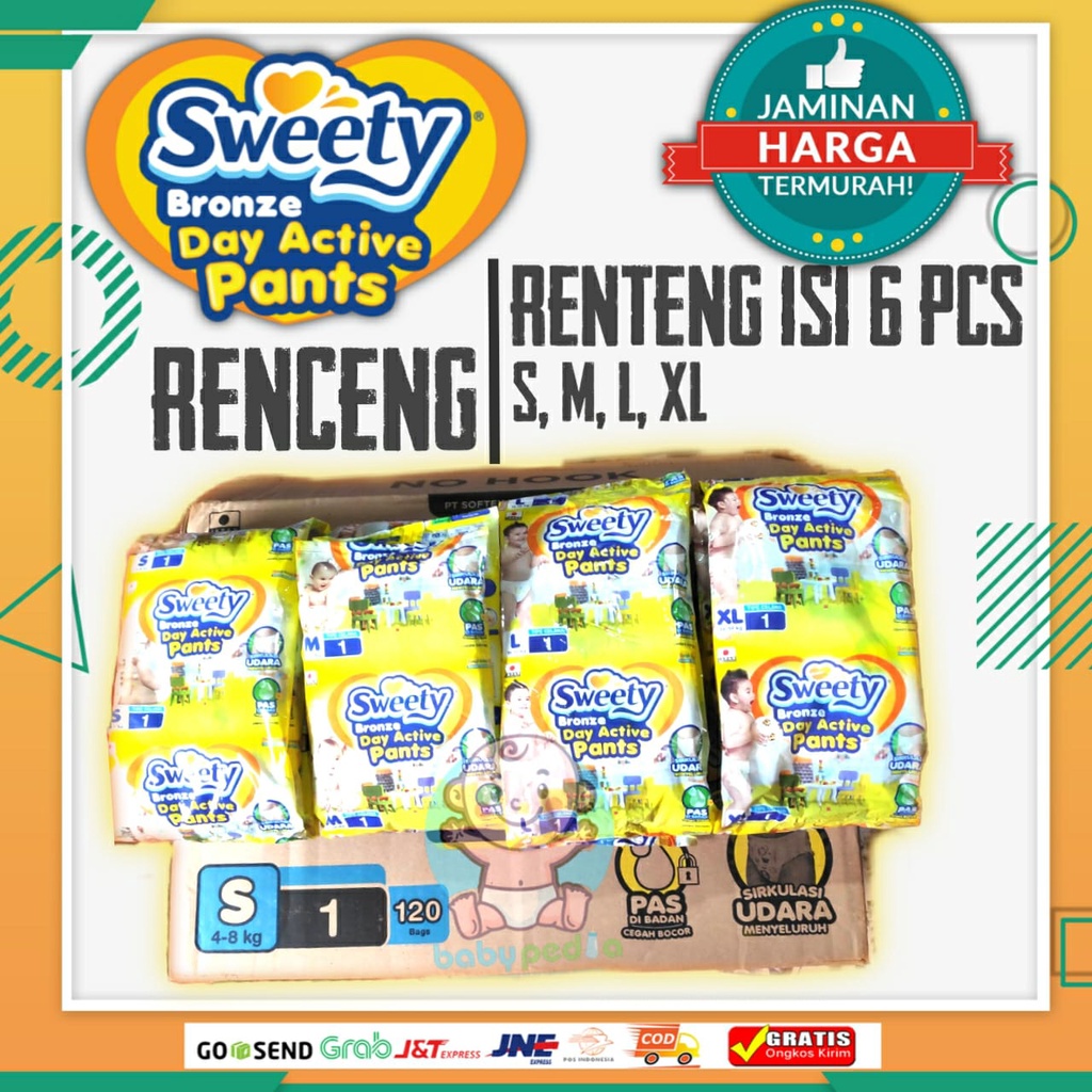 Sweety Bronze Pants Renceng Size S M L XL Rentengan / 1 renteng isi 6 pack