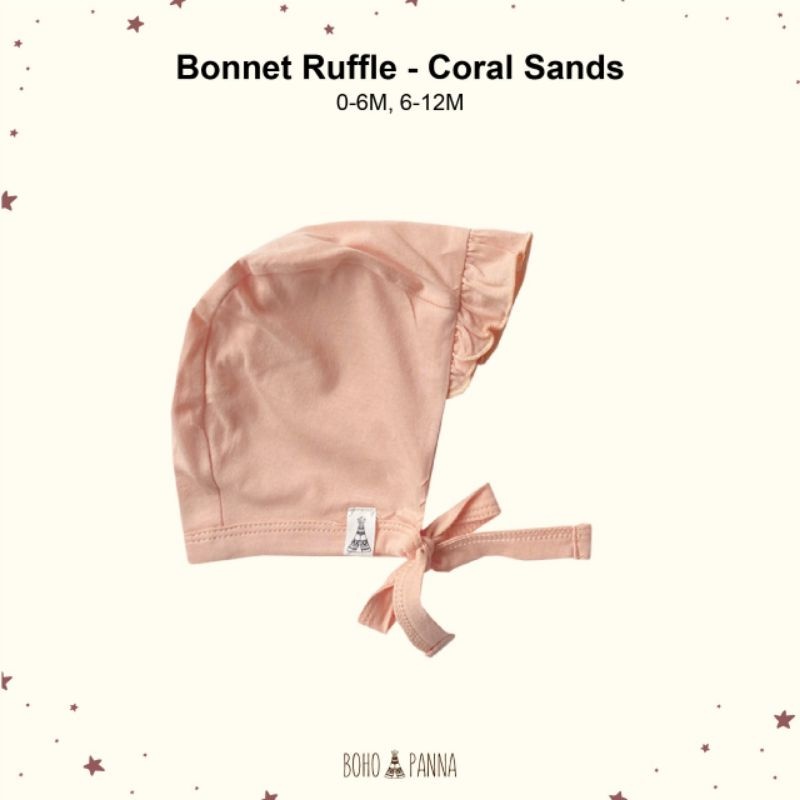 BONET RUFFLE TOPI ANAK BAYI BOHO BABY SURABAYABABY-Coral sands