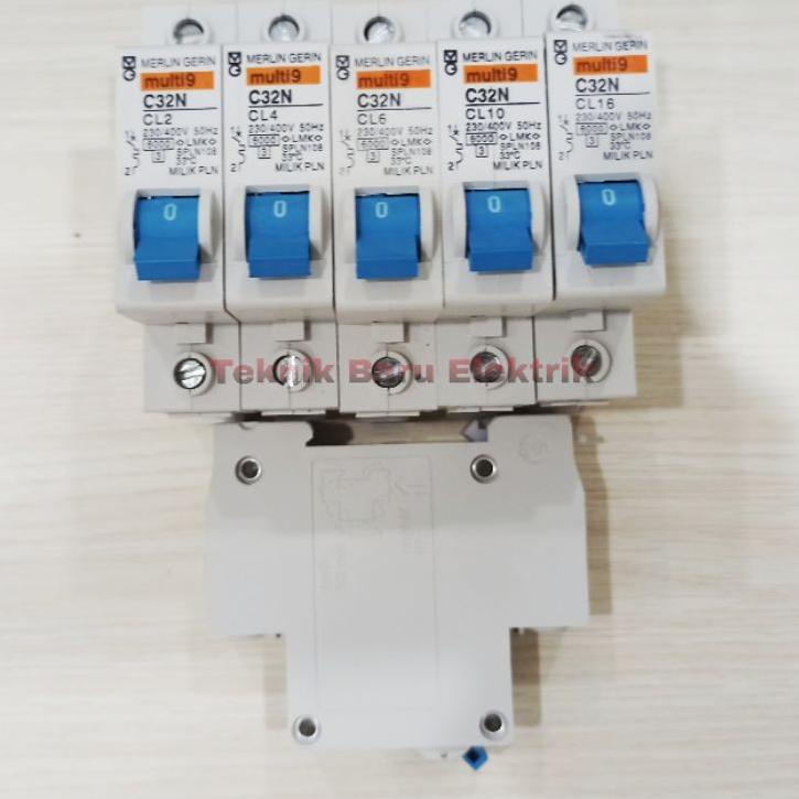Ready pg MCB BIRU MULTI 9 MERLIN GERIN 2 4 6 10 AMPERE A PLN SPLN 2A 4A 6A 10A 16A 20A 25A BREKER EI