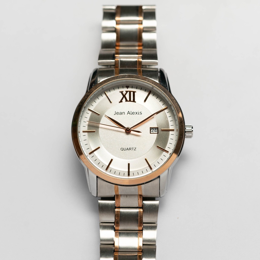jam tangan pria anti air Jean Alexis ZENOS GST JA112 - Prestige Edition - White Dial (Pria 40mm)