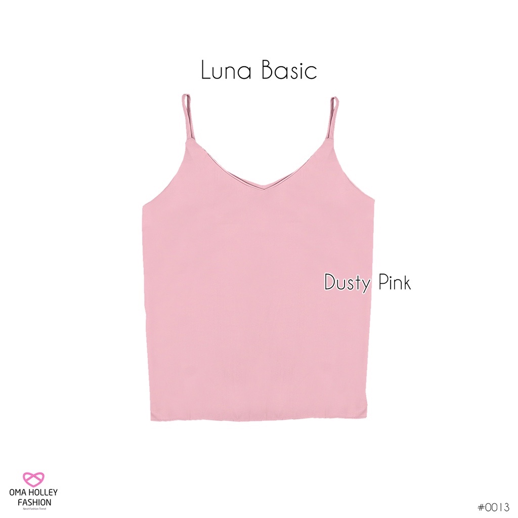 (COD) OH Fashion Luna Basic Tank Top Premium Quality Korea #0013 (Part 1)-Pink dusty