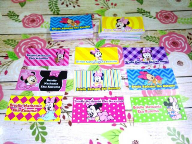 Stiker nama waterproof