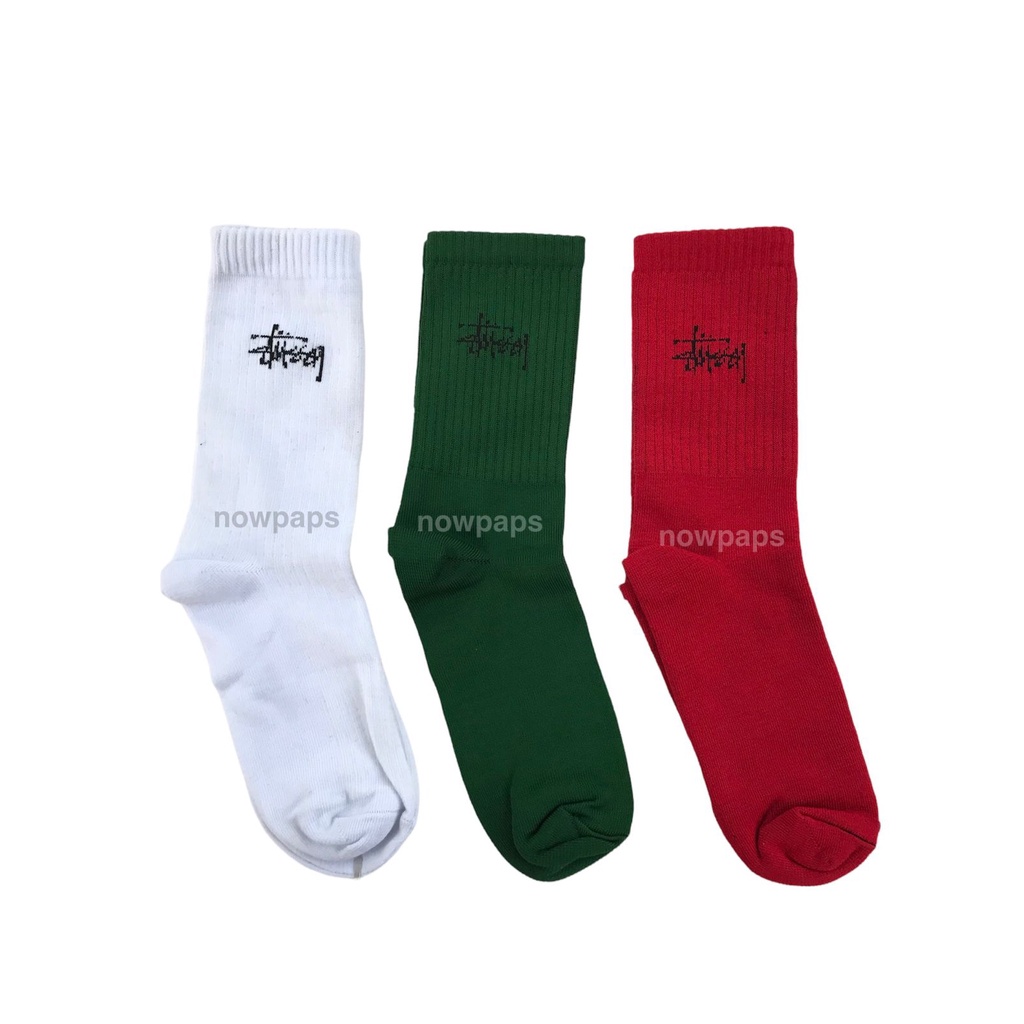 kaus kaki dewasa skate Sock stussy premium distro brand style unisex warna putih/ kaus kaki stussy premium hip hop