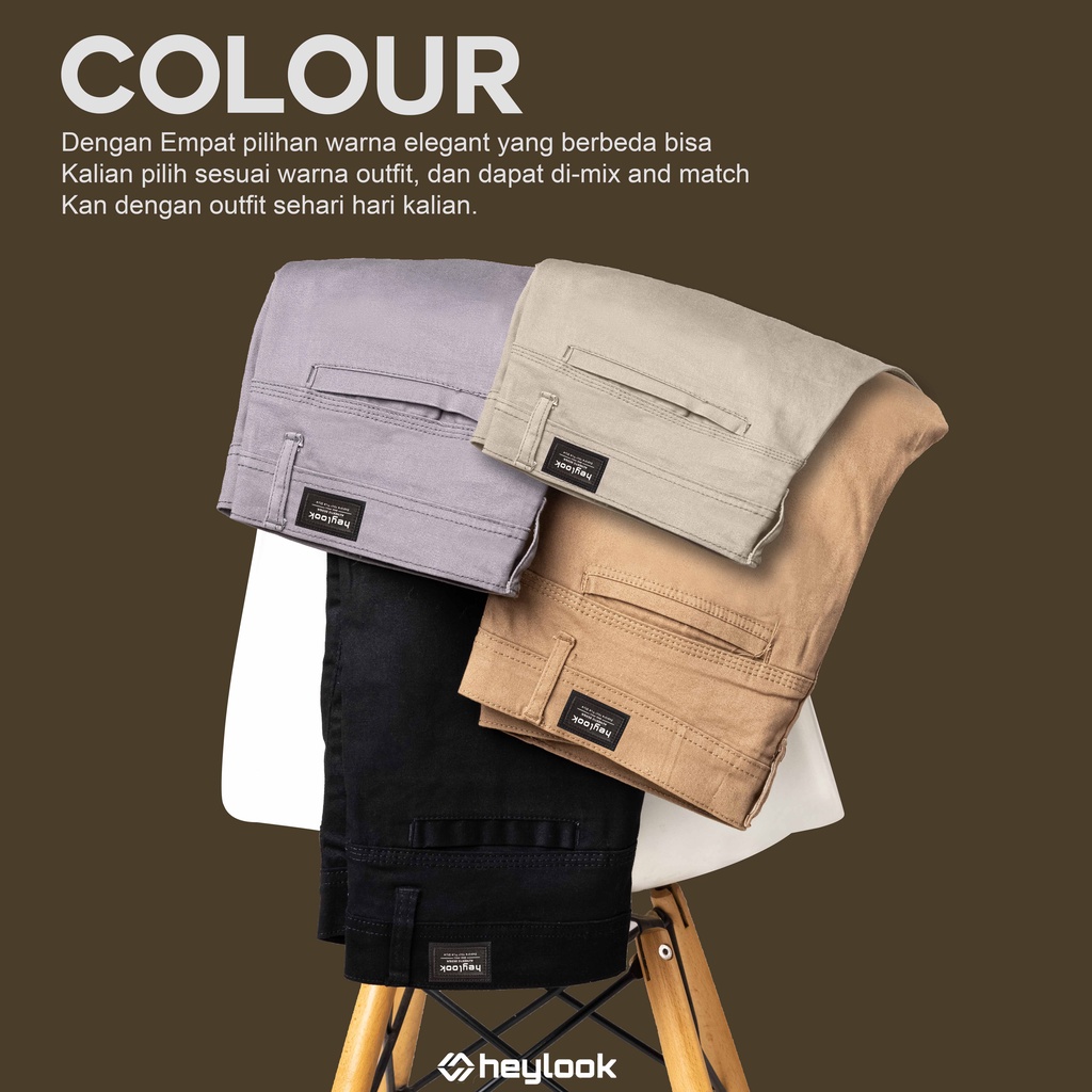 HEYLOOK Project - Celana CHINO Panjang Pria Chino Long Pants Chino Heylook Kerja Casual