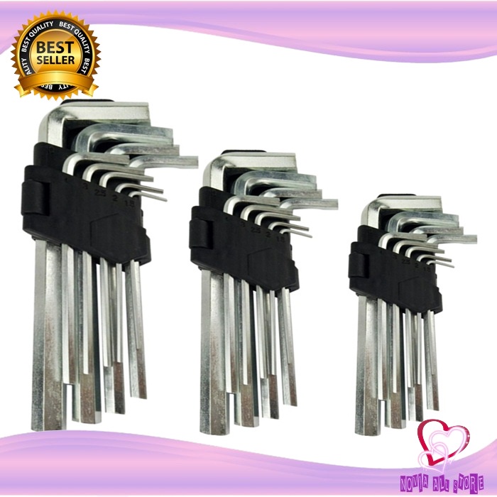 Kunci L Panjang 9 Piece Tork Set Kunci L Hexagonal Kunci L Hex Key Set Tool Box