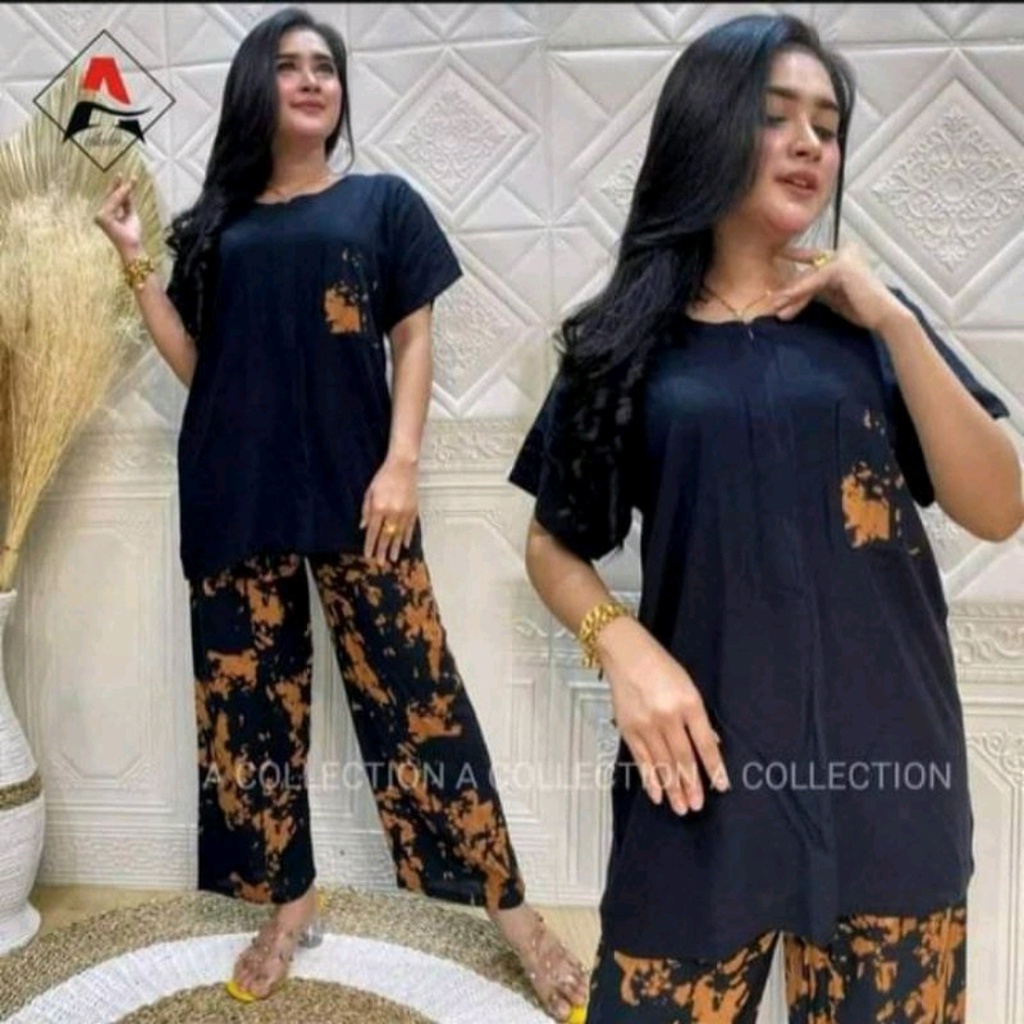 ANNAJA IZOORA SET SETELAN rayon diamond set wanita new