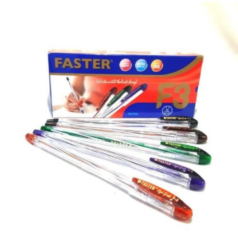 

Pulpen/Bolpen Faster F-3 Hitam Original
