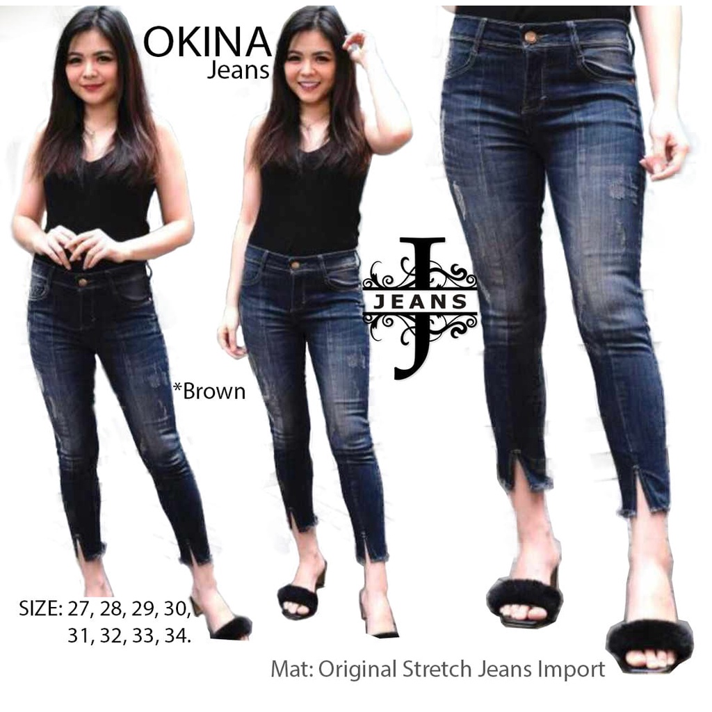 Okina Celana Jeans Wanita / Celana Jeans Import / Celana Panjang Wanita Jeans Import Terbaru Trend