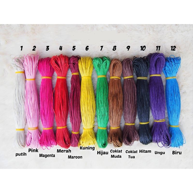 

Tali Kulit | Tali Korea warna | Waxed cotton cord