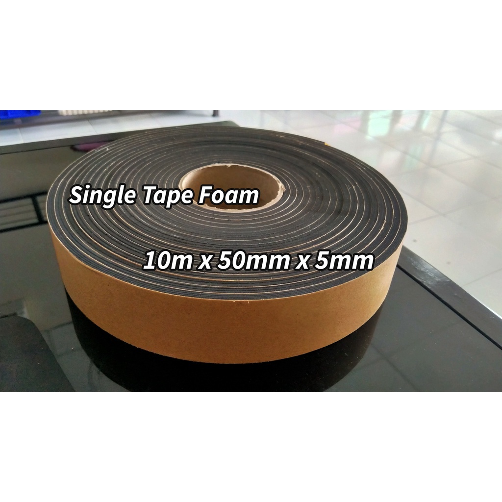 Penutup Celah Pintu - Bantalan Pelindung - Single Tape Foam Perekat Satu Sisi 10 M x 50 mm x 5 mm