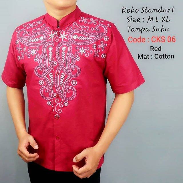 MEN SALE BAJU KEMEJA KOKO PRIA MUSLIM RAMADHAN LENGAN PENDEK CKS 06