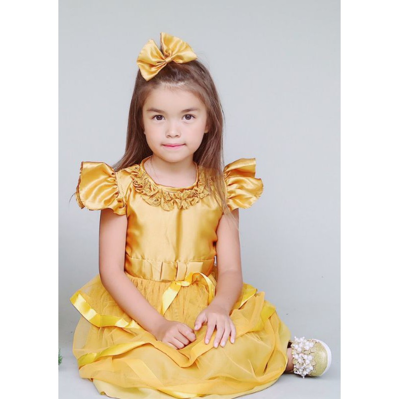 BAJU ANAK PEREMPUAN / DRESS ANAK PEREMPUAN / DRESS SATIN TILE MODEL DRESS REBECCA