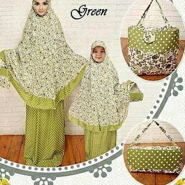 Cp Mukenah Ibu Dan Anak,Mukenah Sepasang,Motif Bunga,Couple,Promo,Ag