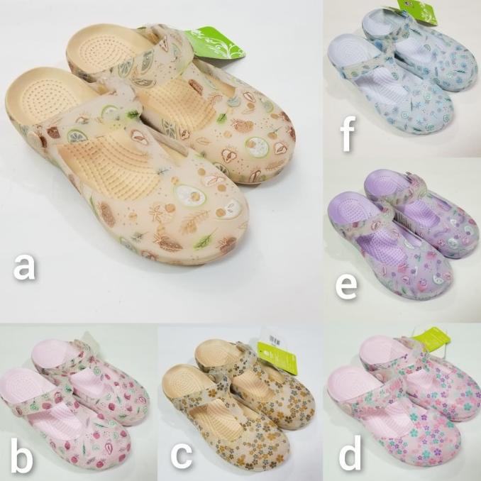 PROMO New Sepatu sandal Wanita crocs Maryjane motif women