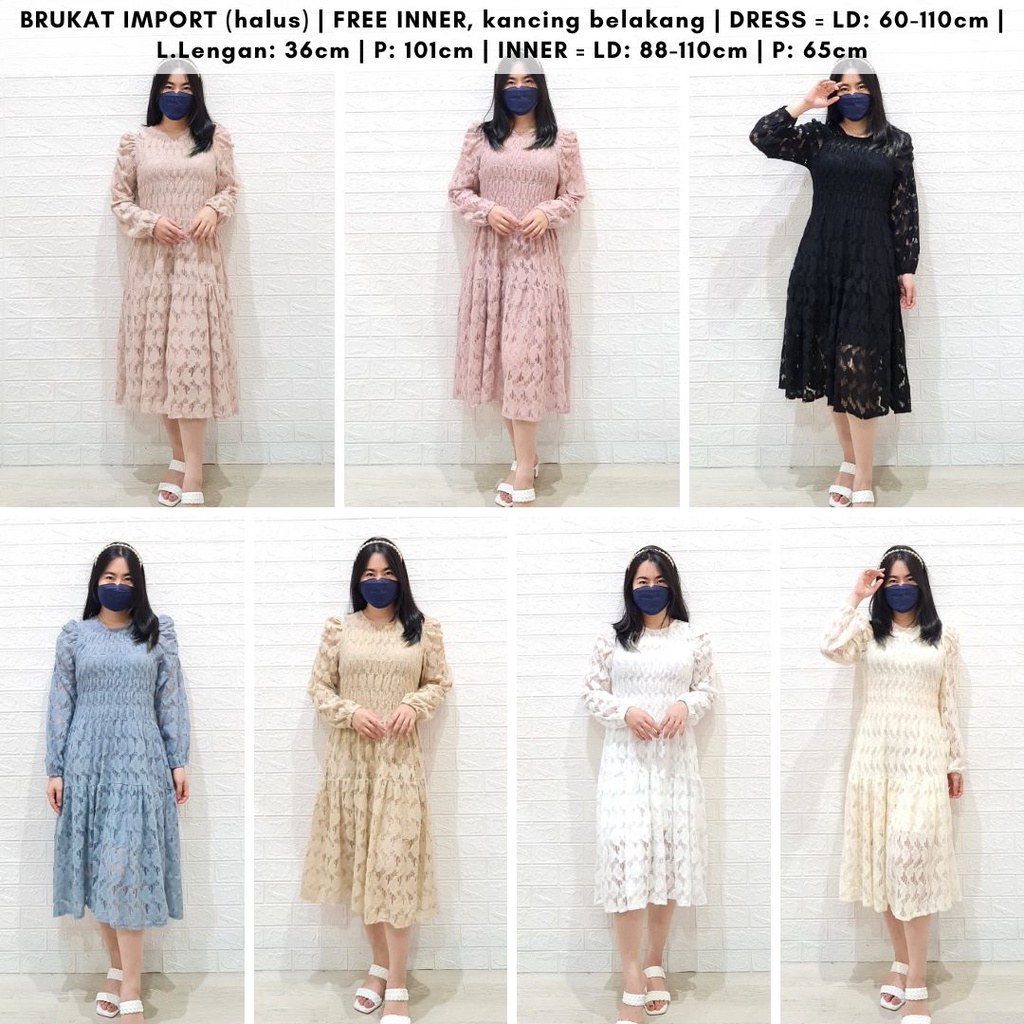 4556 thallie long sleeves dress brukat import