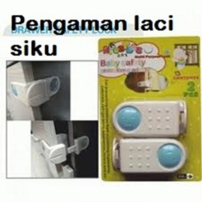 Travelmate drawer safety lock 2/pengaman laci siku / Alat Pengunci Sudut Lemari / Kulkas / Pintu