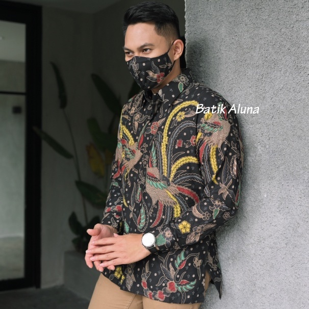 kemeja Baju batik pria lengan panjang Modern Cowok Premium Laki Laki  Jumbo Slim fit Kasual Full Furing Mewah Ori Asli Bahan Katun Big Size Exclusive Simple Elegan Kombinasi Model Terbaru Lengan Panjang Pria BATIK ALUNA PL 110