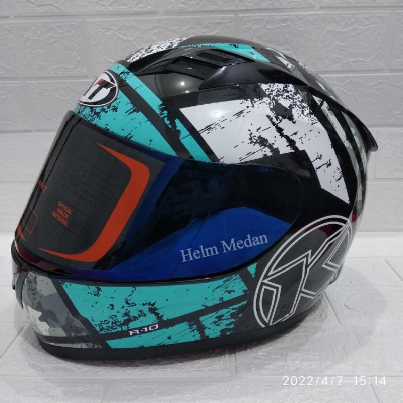 Helm KYT R10 Ganteng Kaca Flat Iridium