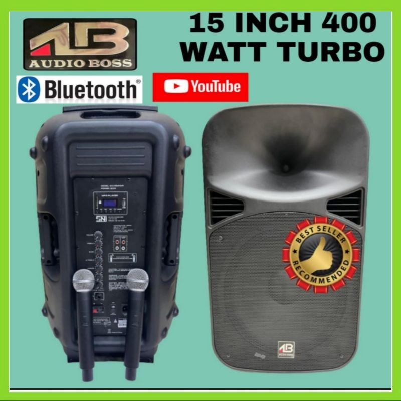 Speaker Portable AUDIO BOSS 15 Inch 400 W Bluetooth Karaoke Smart Tv
