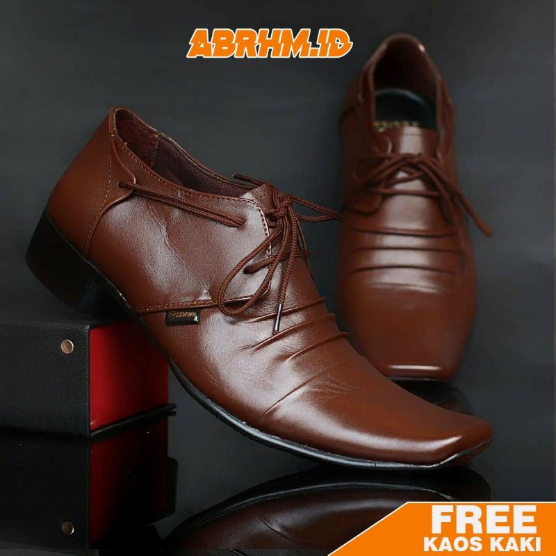 ABRHM x REMPEL Sepatu Formal Pria Sepatu Pantofel  Sepatu Pria Casual Kulit Asli Sepatu Kasual Oxford Kerja Kantor Kuliah Kondangan Gaya Keren Kekinian Original Murah Terlaris