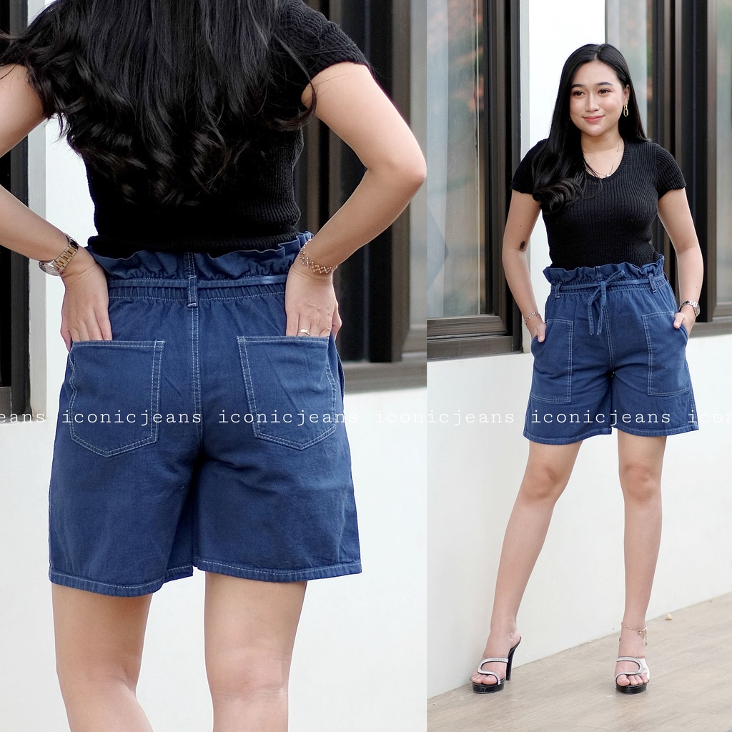 YOLA HIGHWAIST HOTPANTS JEANS/ CELANA PENDEK JEANS MODEL KOREAN STYLE